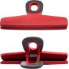 COOK WITH COLOR Wide Heavy Duty Chip Clips, Large Bag Clips for Food Storage, Pack of 4, Red(Red)