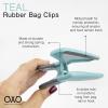 COOK WITH COLOR Wide Heavy Duty Chip Clips, Large Bag Clips for Food Storage, Pack of 4, Red(Teal)
