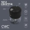 COOK WITH COLOR Wireless Food Chopper – Effortlessly Chop, Great for Garlic, Ginger, Herbs, Chili, Minced Meat, Onions, 8 Oz, Black(Black)