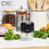 COOK WITH COLOR Wireless Food Chopper – Effortlessly Chop, Great for Garlic, Ginger, Herbs, Chili, Minced Meat, Onions, 8 Oz, Black(Black)