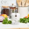 COOK WITH COLOR Wireless Food Chopper – Effortlessly Chop, Great for Garlic, Ginger, Herbs, Chili, Minced Meat, Onions, 8 Oz, Black(Creme)