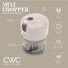 COOK WITH COLOR Wireless Food Chopper – Effortlessly Chop, Great for Garlic, Ginger, Herbs, Chili, Minced Meat, Onions, 8 Oz, Black(Creme)