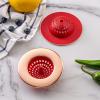 COOK with COLOR Set of 2 Sink Strainers, Flexible Silicone Kitchen Sink Drainers, Traps Food Debris and Prevents Clogs, Large Wide 4.5’ Diameter Rim – Red and Copper