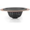 COOK with COLOR Set of 3 Sink Strainers, Flexible Silicone Kitchen Sink Drainers, Traps Food Debris and Prevents Clogs, Large Wide 4.5’ Diameter Rim – Charcoal Grey and Copper