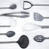 Cook With Color 10 Piece Nylon Cooking Utensil Set with Holder, Kitchen Tools and Gadgets with Rounded Copper Handles (Ombre Grey)(Ombre Grey)