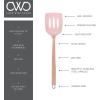 Cook With Color 10 Piece Silicone Cooking Utensil Set with Holder and Trivet, Kitchen Tools and Gadgets with Rounded Copper Handles (Pink)