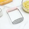 Cook With Color Hand Held Potato Masher – Professional Stainless Steel with Soft Comfort Handles Food Masher, Pink(Pink)