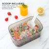 Cook with Color Ice Cube Tray with Lid and Bin – Easy Release Ice Container for Freezer with Push Button – 24 Ice Cube Tray For Small Ice Cubes, Ice Coffee Ice Cubes, Baby Food and More (Grey-Tray)