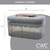 Cook with Color Ice Cube Tray with Lid and Bin – Easy Release Ice Container for Freezer with Push Button – 24 Ice Cube Tray For Small Ice Cubes, Ice Coffee Ice Cubes, Baby Food and More (Grey-Tray)