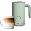 COOK WITH COLOR 4-in-1 Electric Milk Steamer and Frother – 2-Minute Heating and Frothing, Hot and Cold Foam Maker for Coffee, Latte, Cappuccino, Macchiato, Milk Warmer, Auto Shut Off, Sand(Sage)