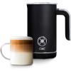 COOK WITH COLOR 4-in-1 Electric Milk Steamer and Frother – 2-Minute Heating and Frothing, Hot and Cold Foam Maker for Coffee, Latte, Cappuccino, Macchiato, Milk Warmer, Auto Shut Off, Sand(Black)