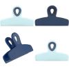 COOK WITH COLOR Bag Clips – Heavy Duty Chip Clip and Refrigerator Magnet Clips for Food Storage with Air Tight Seal Grip, Black and White, Pack of 8 Large Clips(Blue Ombre)