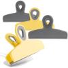 COOK WITH COLOR Bag Clips – Heavy Duty Chip Clip and Refrigerator Magnet Clips for Food Storage with Air Tight Seal Grip, Black and White, Pack of 8 Large Clips(Yellow and Grey)