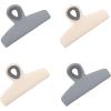 COOK WITH COLOR Bag Clips – Heavy Duty Chip Clip and Refrigerator Magnet Clips for Food Storage with Air Tight Seal Grip, Black and White, Pack of 8 Large Clips(Pink and Grey)
