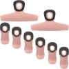 COOK WITH COLOR Bag Clips, Heavy Duty Chip Clip and Refrigerator Magnet Clips for Food Storage with Air Tight Seal Grip for Snack Bags and Food Bags (Grey, Pack of 8)(Pink)