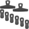 COOK WITH COLOR Bag Clips, Heavy Duty Chip Clip and Refrigerator Magnet Clips for Food Storage with Air Tight Seal Grip for Snack Bags and Food Bags (Grey, Pack of 8)(Grey)