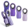 COOK WITH COLOR Bag Clips with Magnet- Food Clips for Snack and Bread Bags (Pink and Grey, Pack of 10)(Lavender)