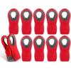 COOK WITH COLOR Bag Clips with Magnet- Food Clips for Snack and Bread Bags (Pink and Grey, Pack of 10)(Red)