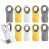 COOK WITH COLOR Bag Clips with Magnet- Food Clips for Snack and Bread Bags (Pink and Grey, Pack of 10)(Yellow and Grey)