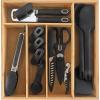 COOK WITH COLOR Bamboo Kitchen Utensil Set with Drawer Organizer | Cooking Tools and Storage Caddy, Blue, 18 Piece Gadget Set(Black)