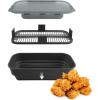 COOK WITH COLOR Collapsible Batter Bowl – Mess Free Breading Shaker Container – Great for Fried Fish, Fried Chicken, Onion Rings, Wings & More, Black(Gray)