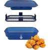 COOK WITH COLOR Collapsible Batter Bowl – Mess Free Breading Shaker Container – Great for Fried Fish, Fried Chicken, Onion Rings, Wings & More, Black(Navy)