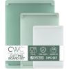 COOK WITH COLOR Extra Large Cutting Board Set, Jumbo-Sized Boards with Rubber Border for Enhanced Cooking Experience, 3-Piece, Mint(Sage Solid)