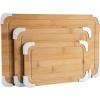 COOK WITH COLOR Non-Slip Cutting Board Set – Kitchen Essentials with Easy Grip Handle for Meat, Veggies, and Fruits, 3 Cutting Boards, Bamboo Non-Slip Grey(Bamboo Non-Slip White)