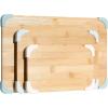 COOK WITH COLOR Non-Slip Cutting Board Set – Kitchen Essentials with Easy Grip Handle for Meat, Veggies, and Fruits, 3 Cutting Boards, Bamboo Non-Slip Grey(Bamboo Non-Slip Sage)