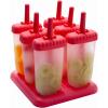 COOK WITH COLOR Popsicle Mold – 6 Section Reusable Ice Pop Molds for Frozen Yogurt, Ices, Ice Creams and Homemade Popsicles for Toddlers, Kids and Adults (Red Classic)