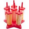 COOK WITH COLOR Popsicle Mold – 6 Section Reusable Ice Pop Molds for Frozen Yogurt, Ices, Ice Creams and Homemade Popsicles for Toddlers, Kids and Adults (Red Star)