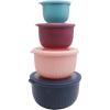 COOK WITH COLOR Prep Bowls with Lids- Deep Mixing Bowls Nesting Plastic Small Mixing Bowl Set with Lids (Navy)