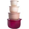 COOK WITH COLOR Prep Bowls with Lids- Wide and Deep Nesting Plastic Small Mixing Bowl Set with Lids, 8 Piece Set – Wide Bowls, Gray(Rose)