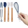 COOK WITH COLOR Set of Kitchen Utensil Set – Silicone Kitchen Tools with Wooden Handles, Mini, Navy Collection