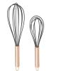 COOK WITH COLOR Silicone Whisks for Cooking, Stainless Steel Wire Whisk Set of Two – 10” and 12”, Heat Resistant Kitchen Whisks, Balloon Whisk for Nonstick Cookware – Copper and Charcoal Grey