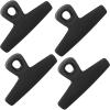 COOK WITH COLOR Wide Heavy Duty Chip Clips, Large Bag Clips for Food Storage, Pack of 4, Red(Black)