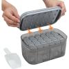 Cook with Color Ice Cube Tray with Lid and Bin – Easy Release Ice Container for Freezer with Push Button – 24 Ice Cube Tray For Small Ice Cubes, Ice Coffee Ice Cubes, Baby Food and More (Grey-Tray)