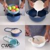 COOK WITH COLOR 8Pc Nesting Bowl Set, Teal – Includes 2 Mixing Bowls, Colander, Sifter, 4 Measuring Cups, Polypropylene, Dishwasher Safe, BPA Free(Blue)