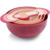 COOK WITH COLOR 8Pc Nesting Bowl Set, Teal – Includes 2 Mixing Bowls, Colander, Sifter, 4 Measuring Cups, Polypropylene, Dishwasher Safe, BPA Free(Rose)