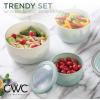 COOK WITH COLOR Prep Bowls with Lids- Wide and Deep Nesting Plastic Small Mixing Bowl Set with Lids, 12 Piece Set – Wide Bowls, Multicolor(Green)