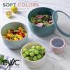COOK WITH COLOR Prep Bowls with Lids- Wide and Deep Nesting Plastic Small Mixing Bowl Set with Lids, 12 Piece Set – Wide Bowls, Multicolor(Teal and Pink)