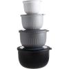 COOK WITH COLOR Prep Bowls with Lids- Wide and Deep Nesting Plastic Small Mixing Bowl Set with Lids, 12 Piece Set – Wide Bowls, Multicolor(Black/White)