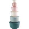 COOK WITH COLOR Prep Bowls with Lids- Wide and Deep Nesting Plastic Small Mixing Bowl Set with Lids, 12 Piece Set – Wide Bowls, Multicolor(Teal and Pink)