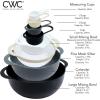 COOK WITH COLOR Nesting Bowls with Measuring Cups Colander and Sifter Set – Includes Mixing Bowls, Colander, Sifter and Measuring Cups, Mint, 8 Pc Bowl(Black)