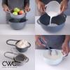 COOK WITH COLOR Nesting Bowls with Measuring Cups Colander and Sifter Set – Includes Mixing Bowls, Colander, Sifter and Measuring Cups, Mint, 8 Pc Bowl(Gray)