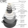 COOK WITH COLOR Nesting Bowls with Measuring Cups Colander and Sifter Set – Includes Mixing Bowls, Colander, Sifter and Measuring Cups, Mint, 8 Pc Bowl(Gray)