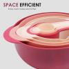 COOK WITH COLOR Nesting Bowls with Measuring Cups Colander and Sifter Set – Includes Mixing Bowls, Colander, Sifter and Measuring Cups, Mint, 8 Pc Bowl(Rose)