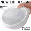 COOK WITH COLOR Nesting Mixing Bowls – 12 Piece Plastic Bowl Set with Lids, Microwave Safe (Green)(Black and White TPR Lids)