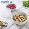 COOK WITH COLOR Nesting Mixing Bowls – 12 Piece Plastic Bowl Set with Lids, Microwave Safe (Green)(Blue Ombre)