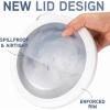 COOK WITH COLOR Nesting Mixing Bowls – 12 Piece Plastic Bowl Set with Lids, Microwave Safe (Green)(Blue and White TPR Lids)